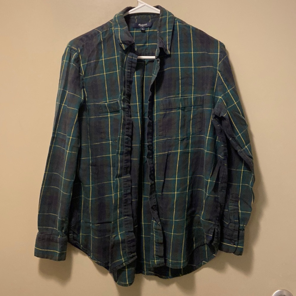 Green and yellow fall flannel